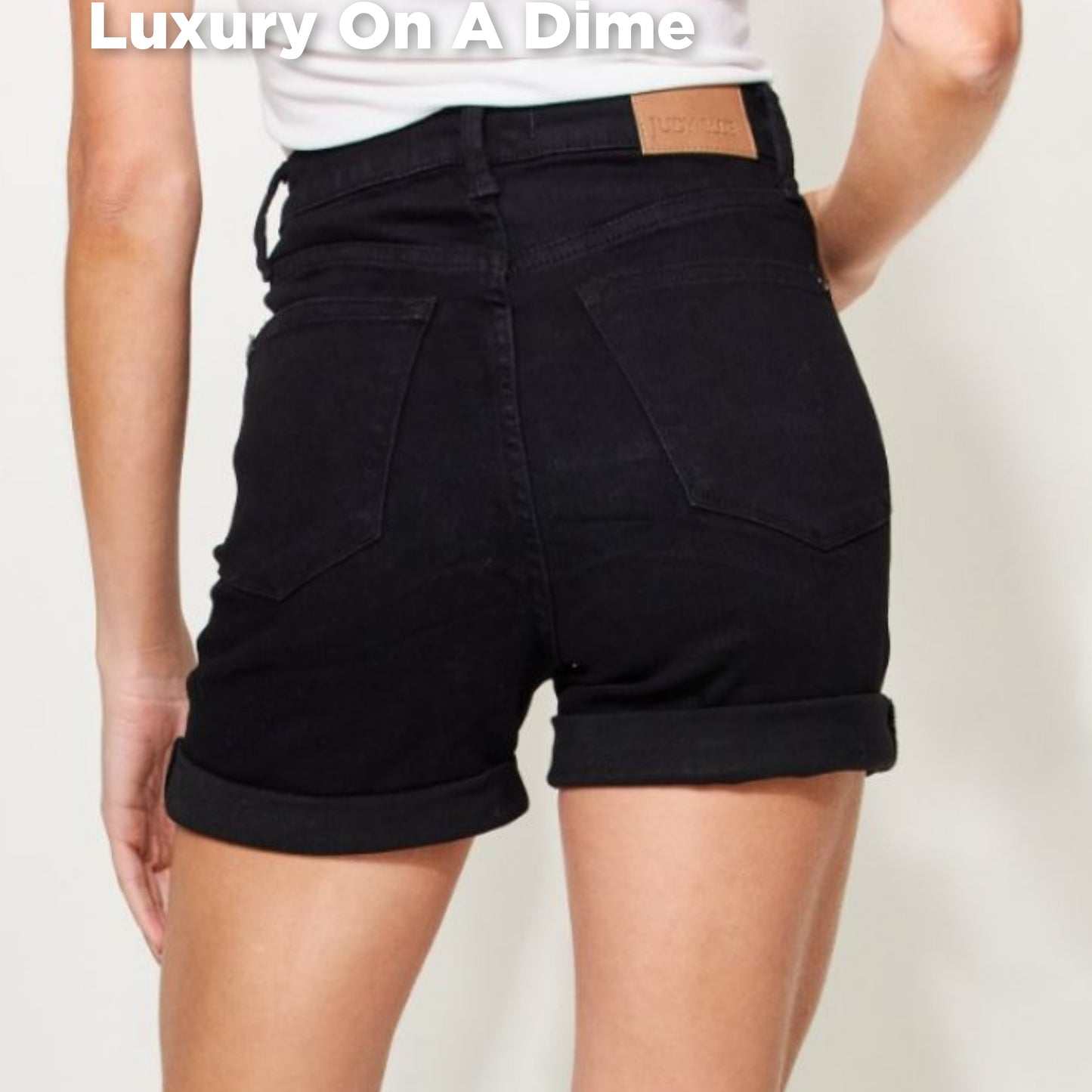 Judy Blue Full Size High Waist Tummy Control Cuffed Denim Shorts