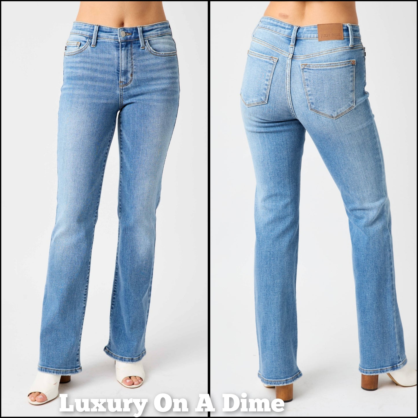 High Rise Tummy Control Mom Jeans Straight Leg Denim Pants Judy Blue