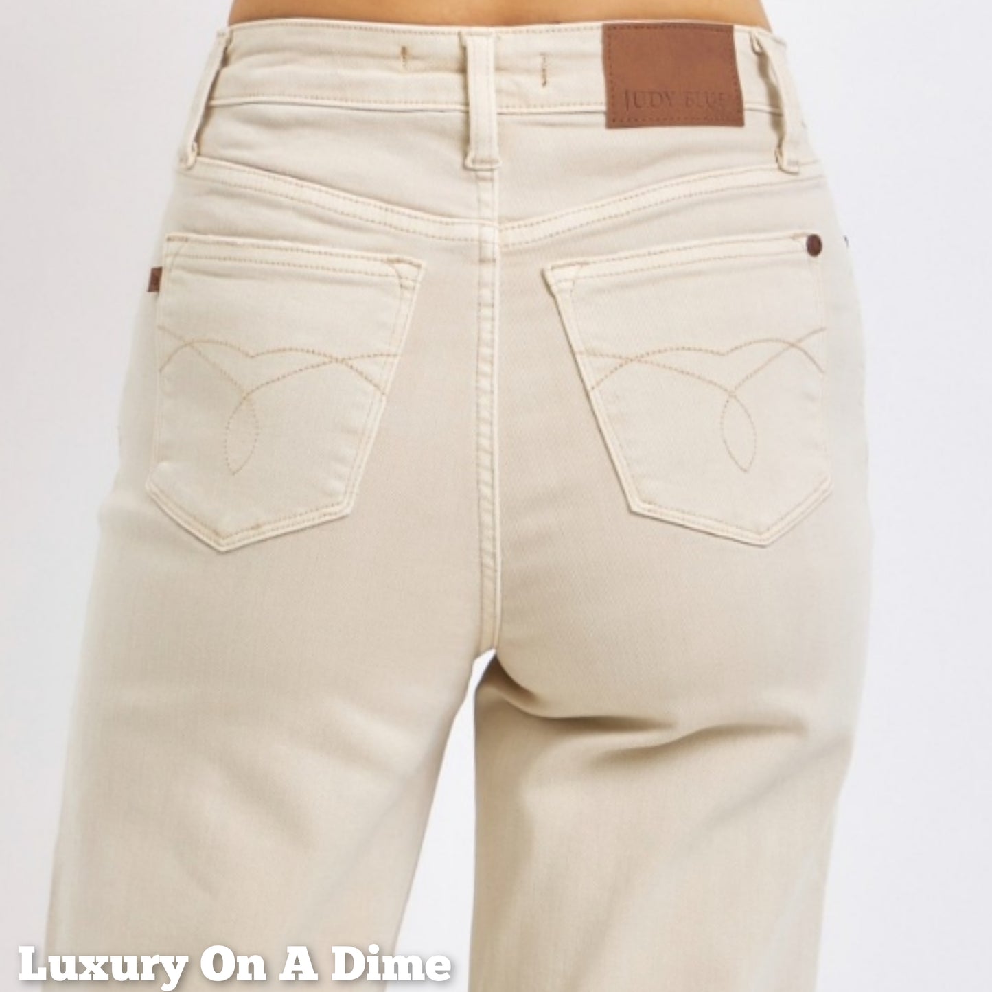 High Rise Mom Jeans Distressed Torn Knee Wide Leg Denim Pants Judy Blue