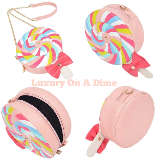 Lollipop Candy Convertible Crossbody Shoulder Novelty Bag Clutch Vegan Fun Eclectic