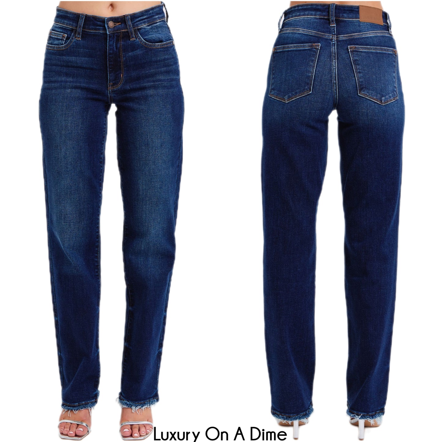 Judy Blue Straight Leg Classic High-Rise Boyfriend Jeans Relaxed Denim Pants