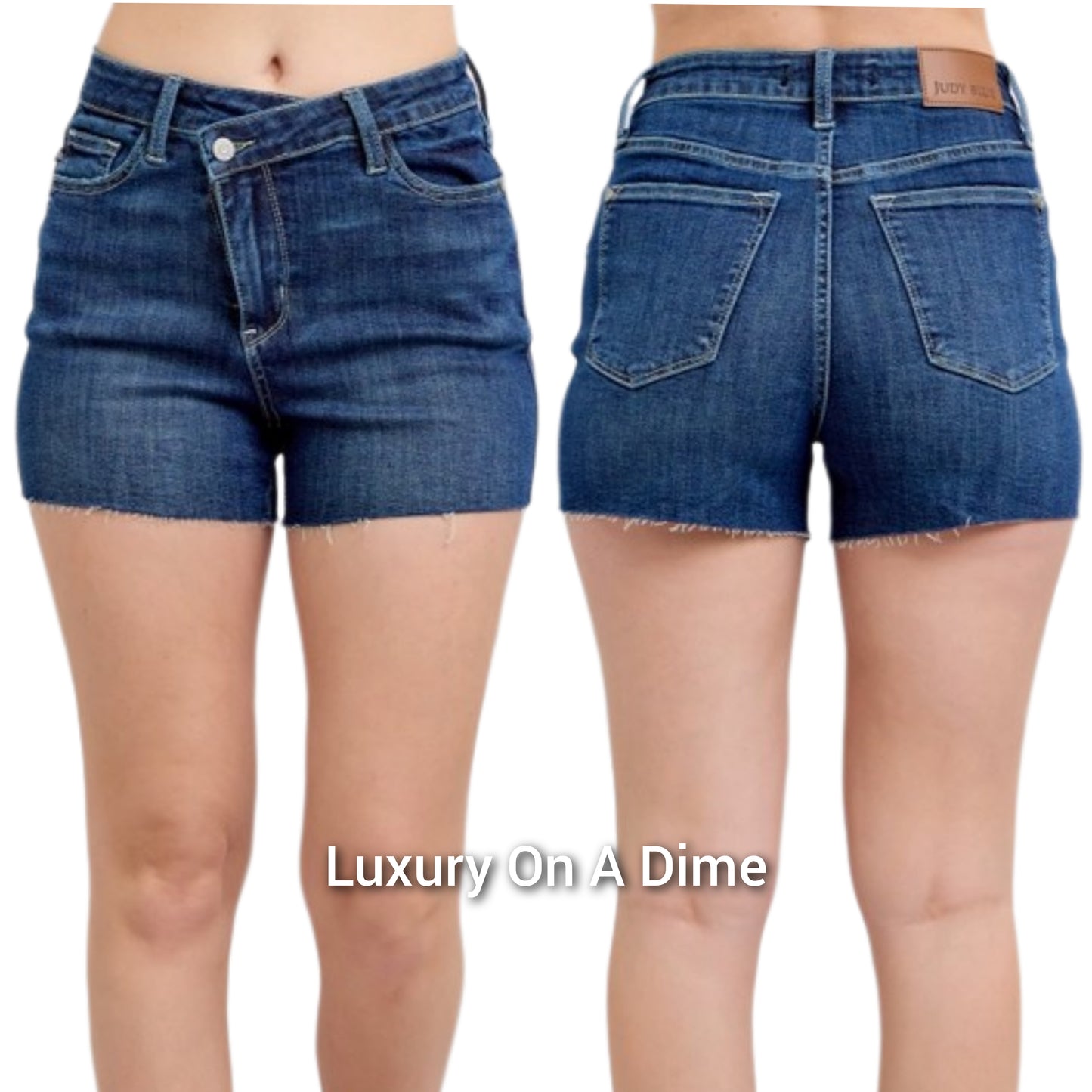 Judy Blue Full Size High Waist Criss-Cross Waistband Denim Shorts Plus Size