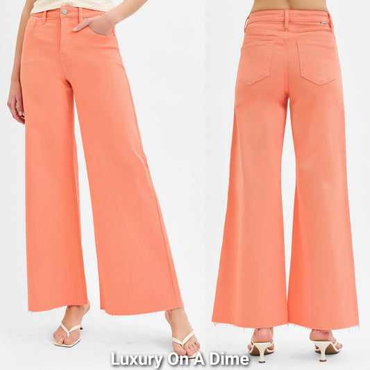 RISEN High-Rise Tummy Control Ultra Wide Oversized Leg Jeans Denim Pants Plus Size Available