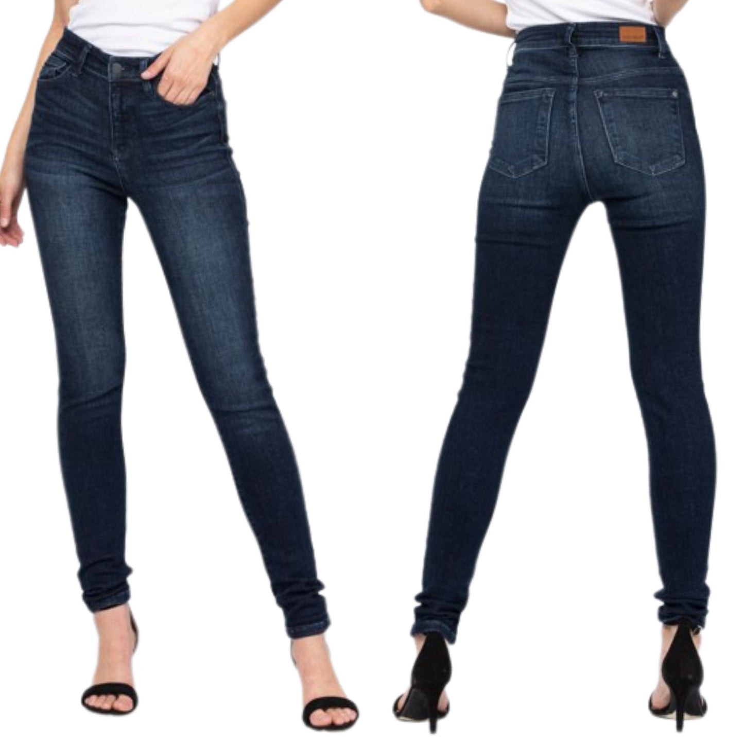 Judy Blue Skinny High-Rise Waist Classic Slim Fit Dark Washed Pants Denim Jeans