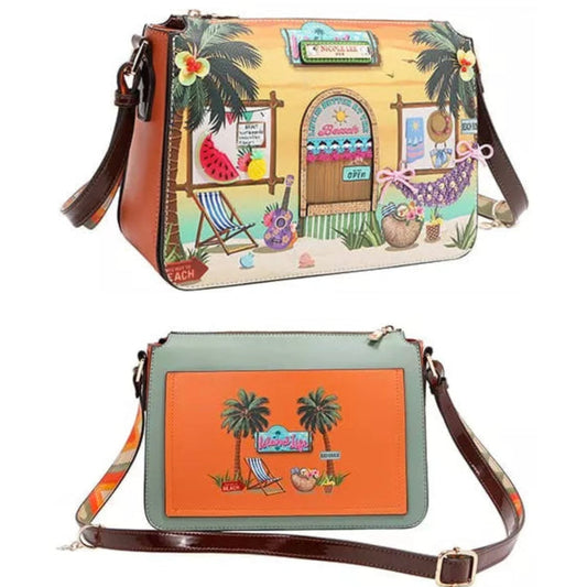 Nicole Lee 3D Fruit Sun and Sand Crossbody Bag Purse Adjustable Shoulder Bag