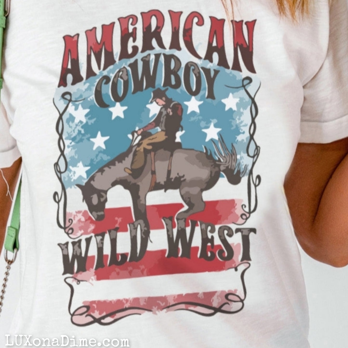 Country Western AMERICAN COWBOY WILD WEST Tee Shirt (Plus Size Available)