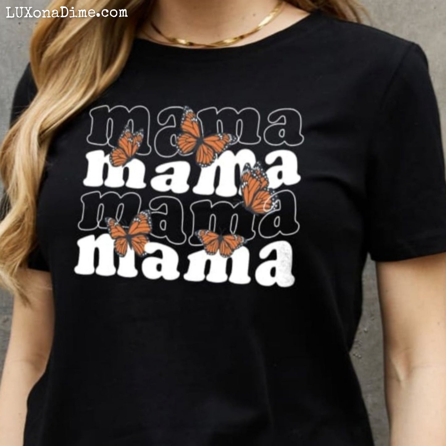 Butterfly MAMA Graphic 100% Cotton Short-sleeve T-Shirt