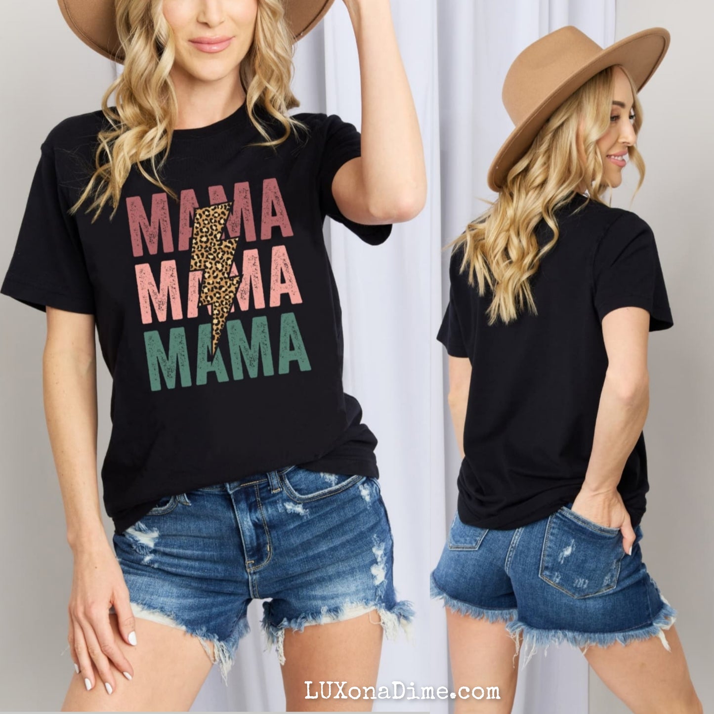 Leopard MAMA Colorful Graphic 100% Cotton Short-sleeve Tee Shirt