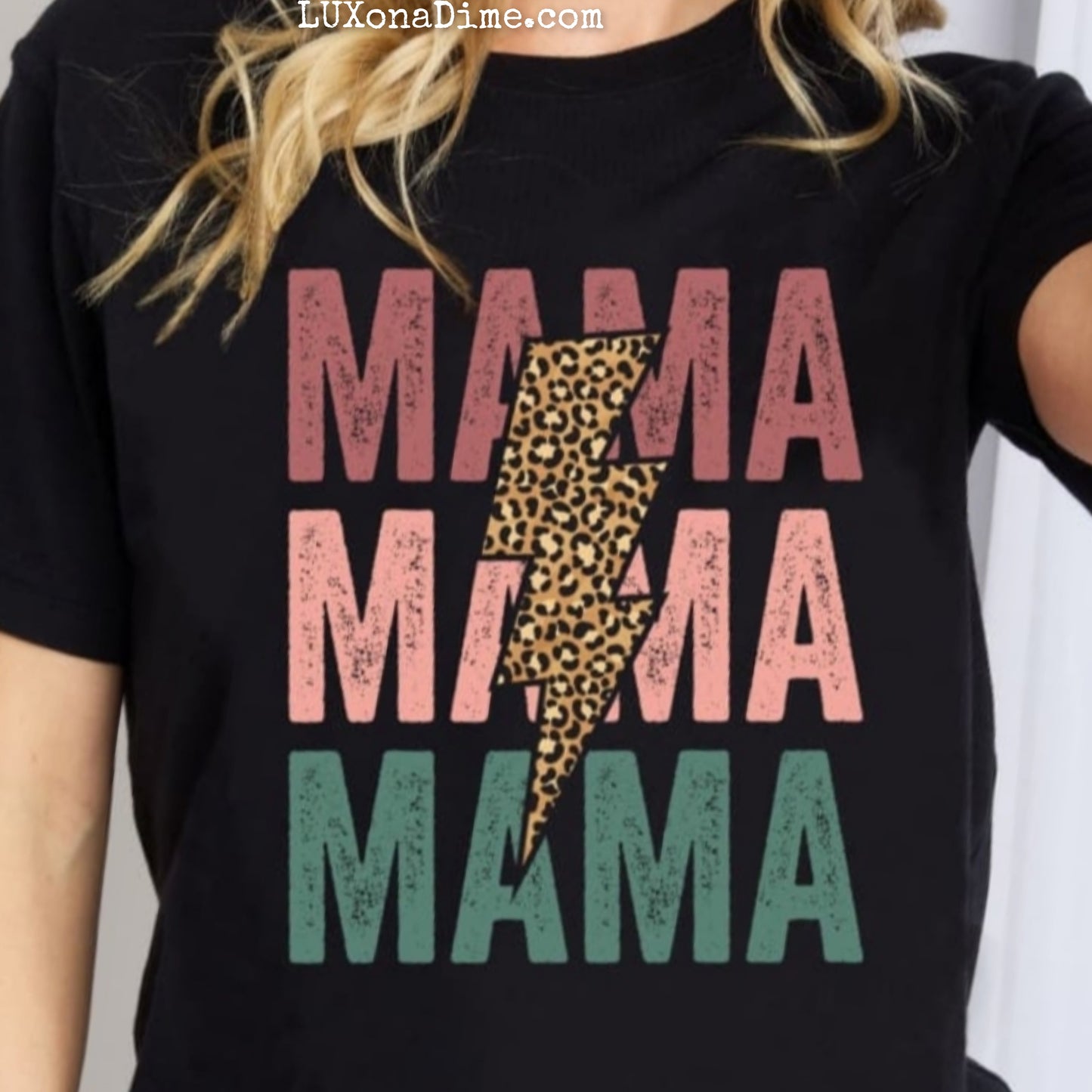 Leopard MAMA Colorful Graphic 100% Cotton Short-sleeve Tee Shirt