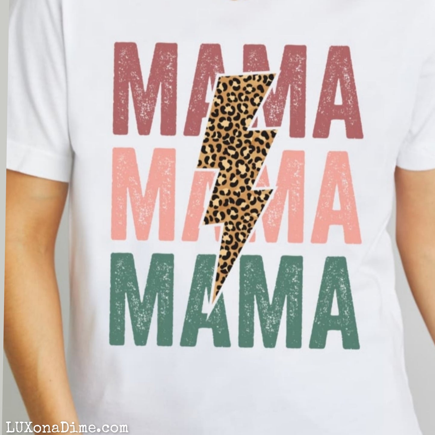 Leopard MAMA Colorful Graphic 100% Cotton Short-sleeve Tee Shirt