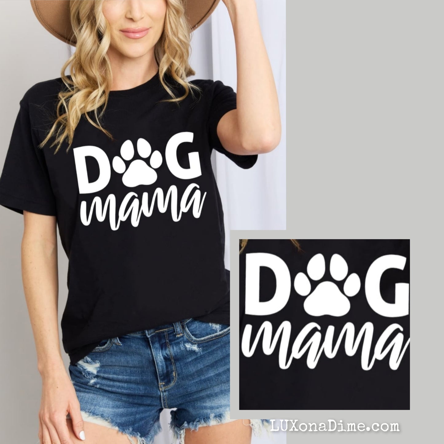 DOG MAMA 100% Cotton Graphic Short-sleeve Tee Shirt (Plus Size Available)