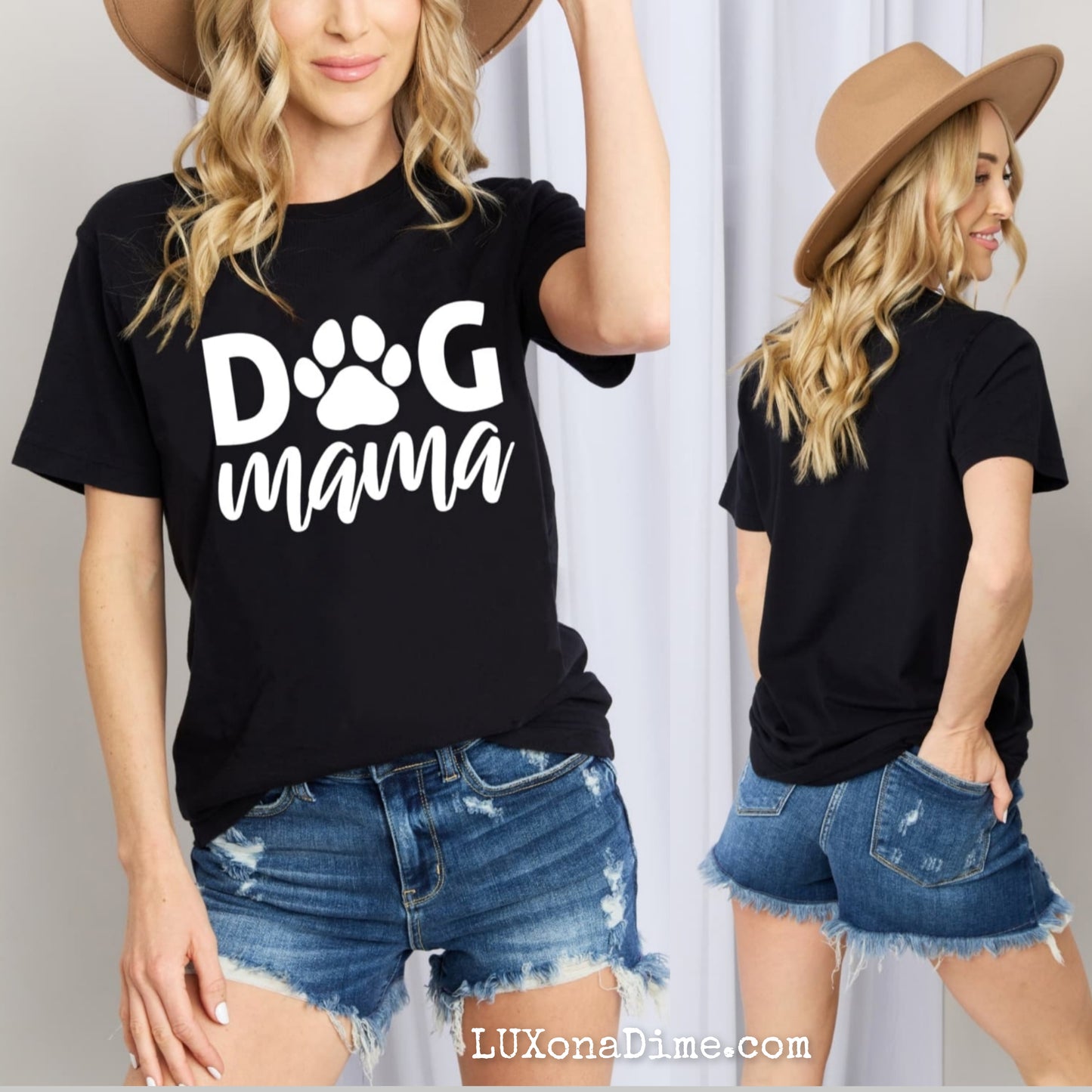 DOG MAMA 100% Cotton Graphic Short-sleeve Tee Shirt (Plus Size Available)