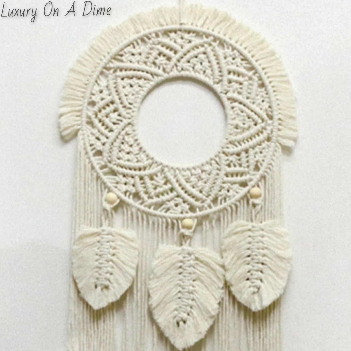 FEATHER Fringe Macrame Wall Hanging Hand-made Bohemian Home Decor Tapestry
(2 colors available)
