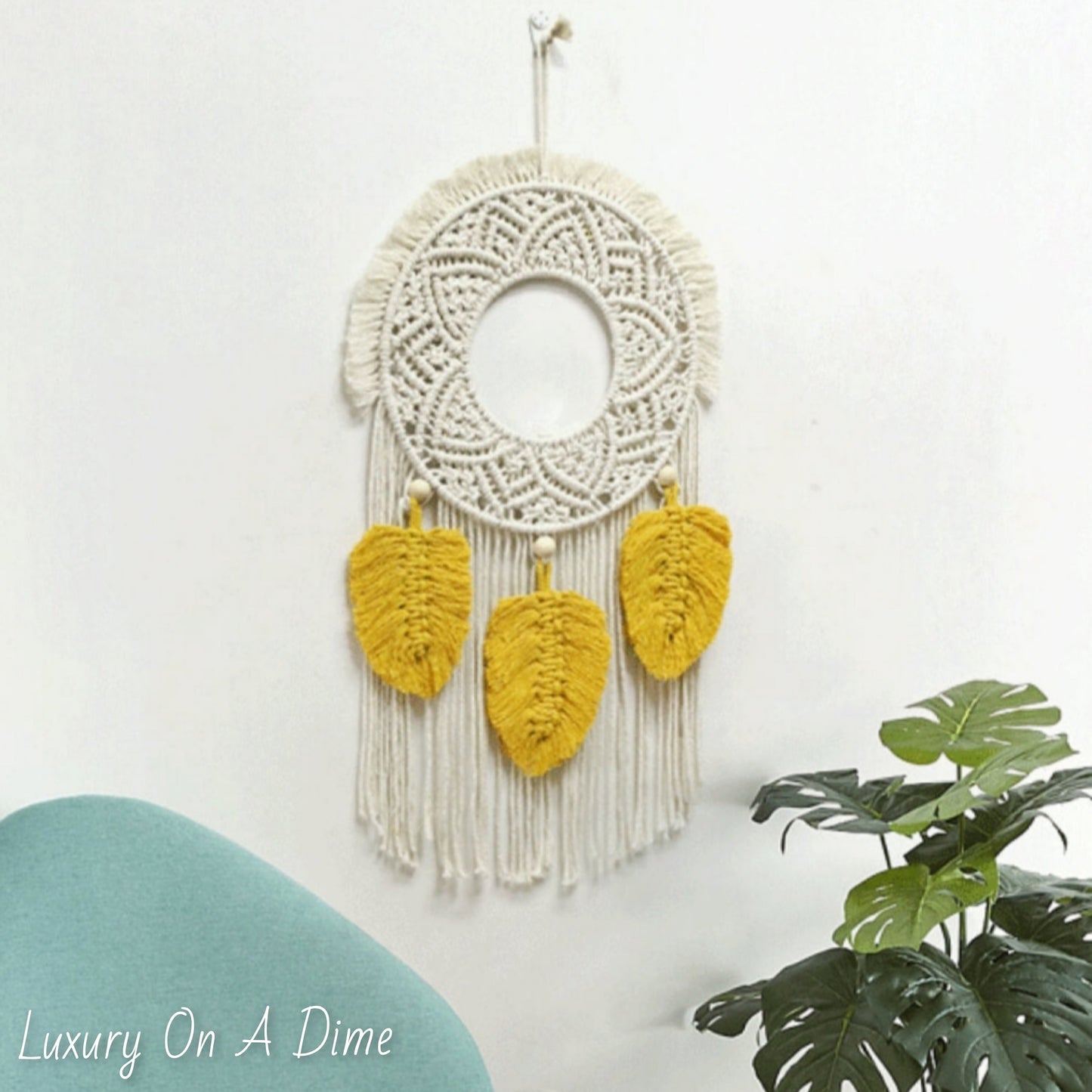 FEATHER Fringe Macrame Wall Hanging Hand-made Bohemian Home Decor Tapestry
(2 colors available)