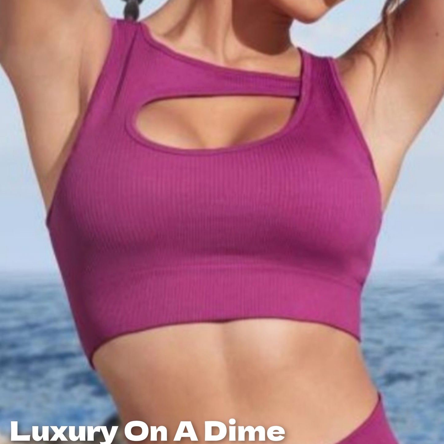 Matching Set Cutout Crop Top and Sports Shorts Activewear Outfit