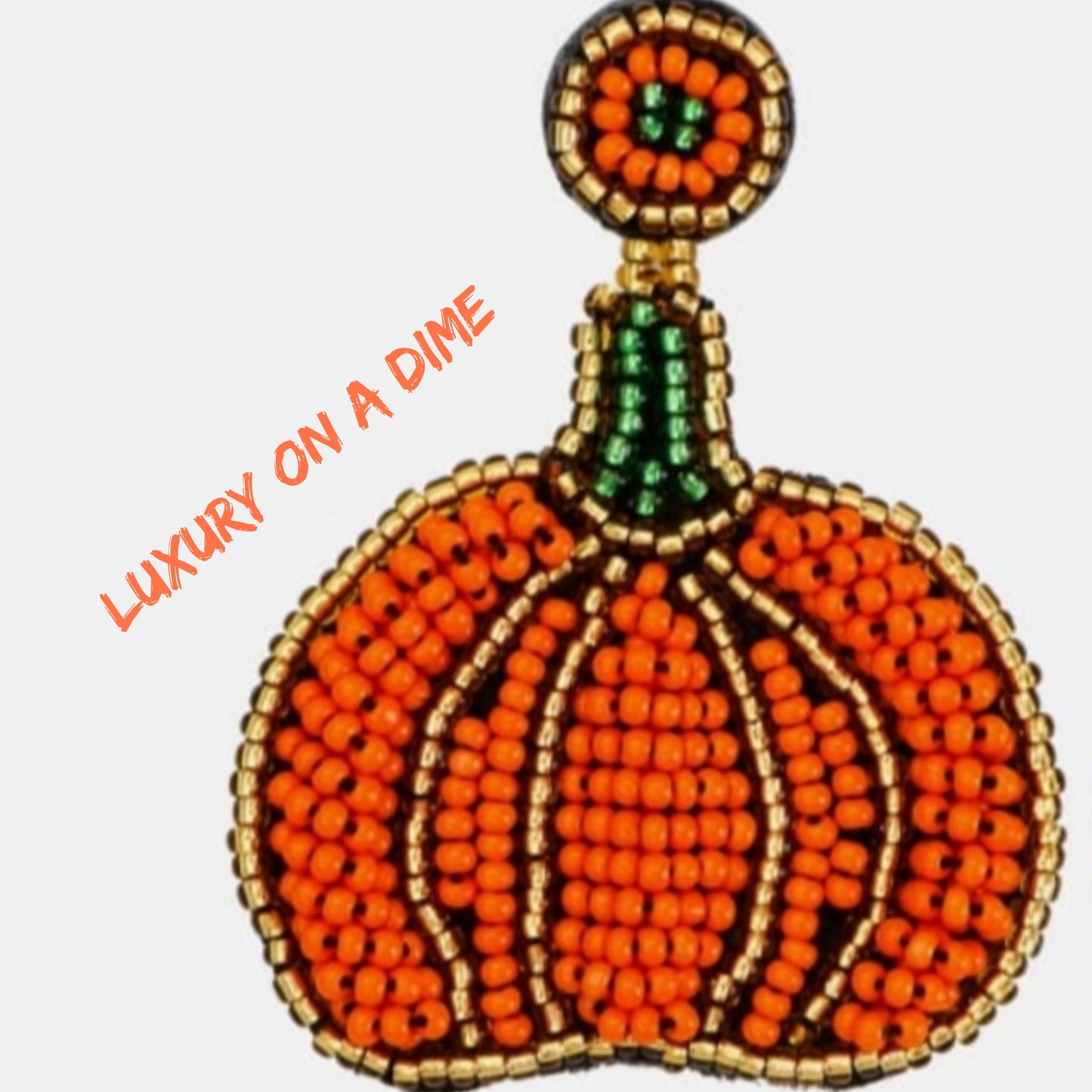 Beaded Fall Pumpkin Shape Jewlery Dangle Earrings