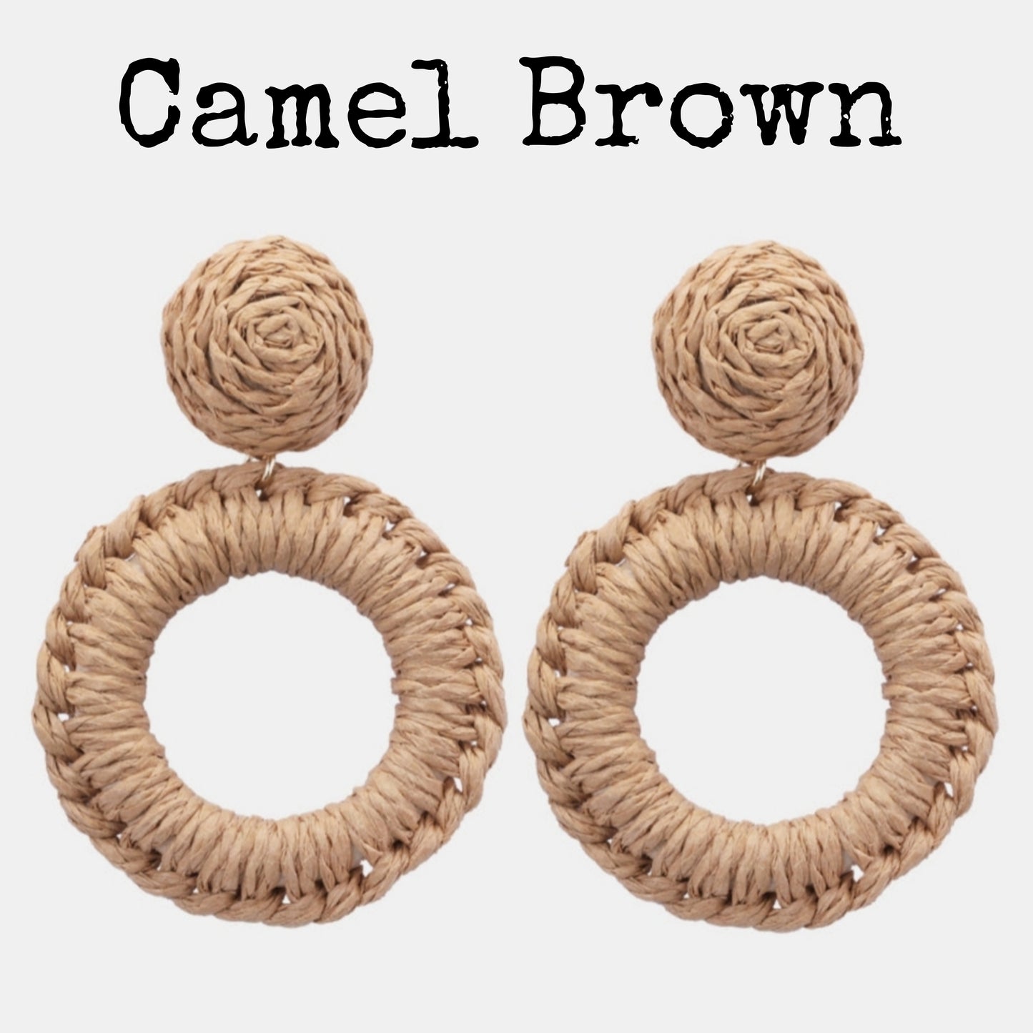Bold Raffia Grass Round Dangle Earrings Jewelry (10 colors Available)