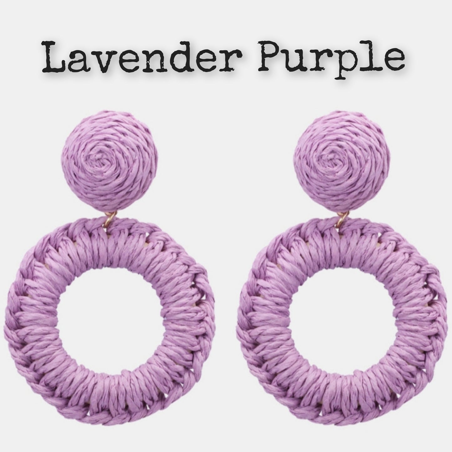 Bold Raffia Grass Round Dangle Earrings Jewelry (10 colors Available)