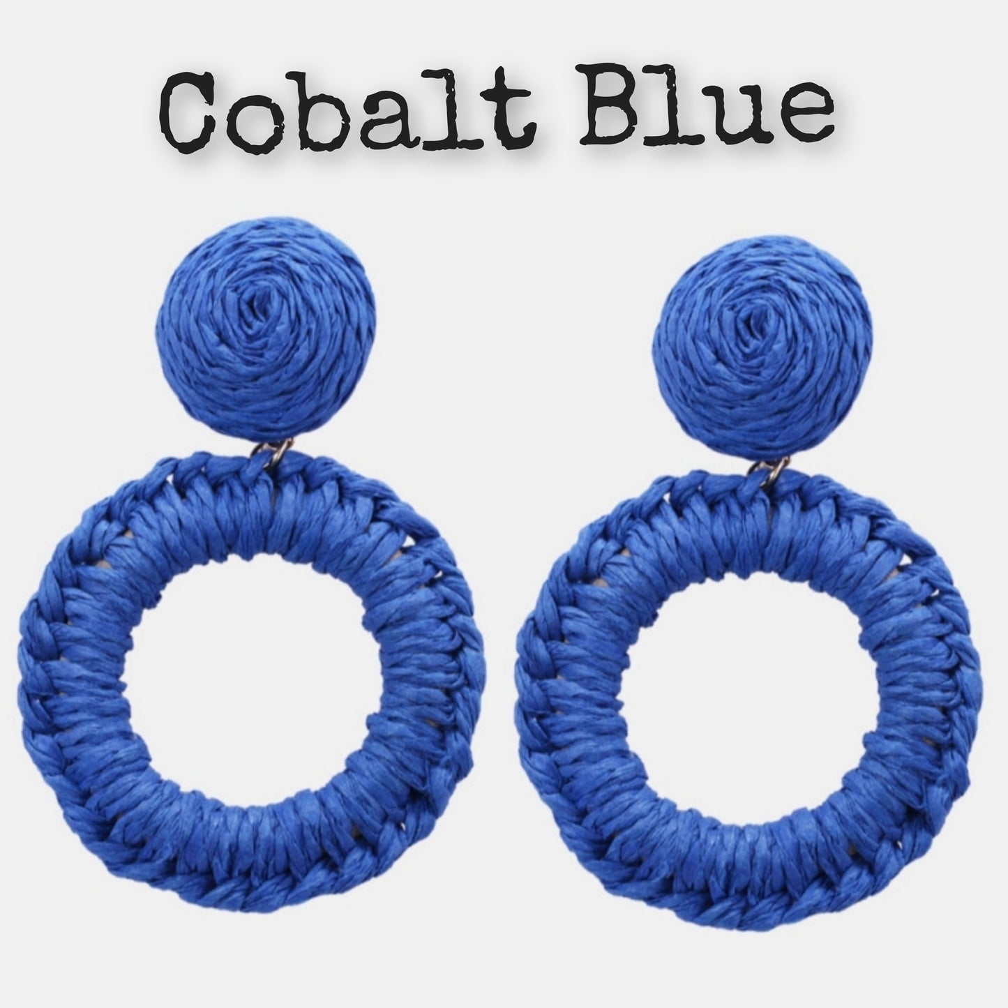 Bold Raffia Grass Round Dangle Earrings Jewelry (10 colors Available)
