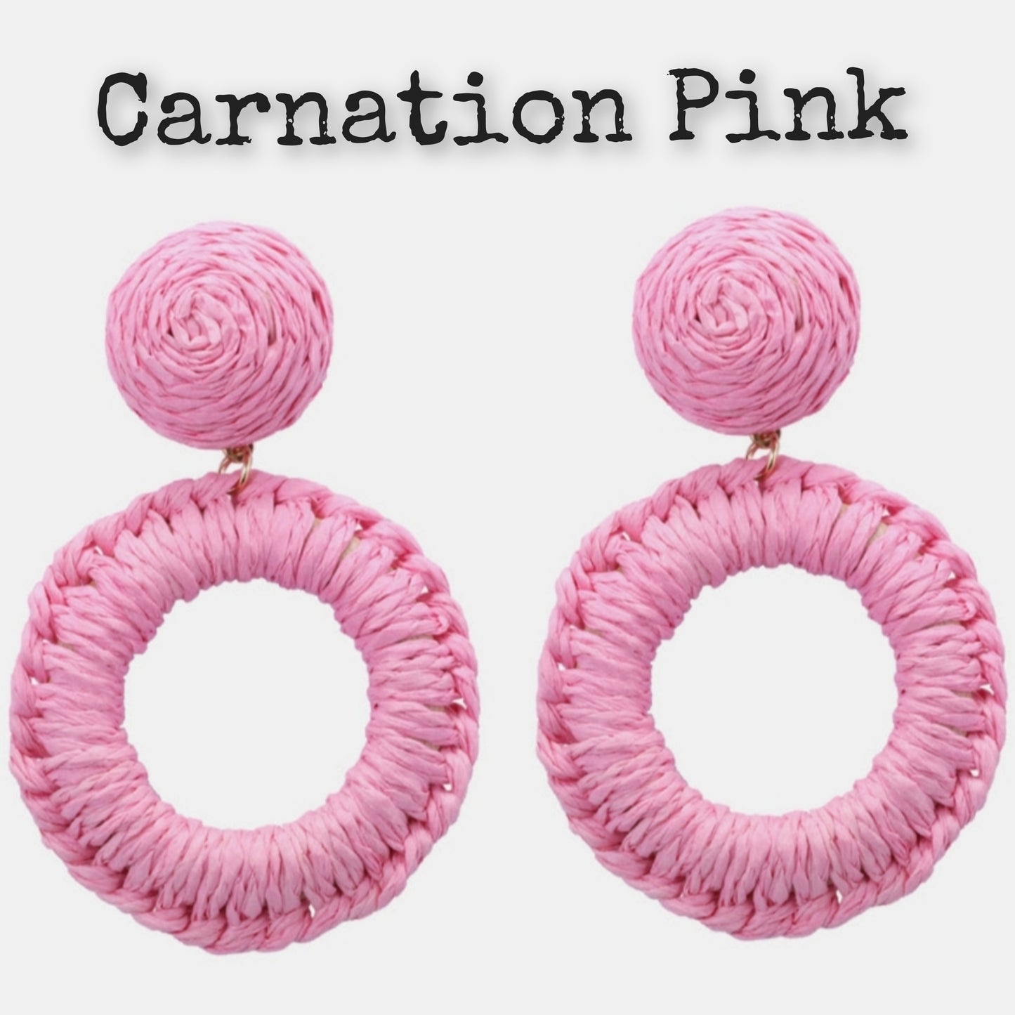 Bold Raffia Grass Round Dangle Earrings Jewelry (10 colors Available)