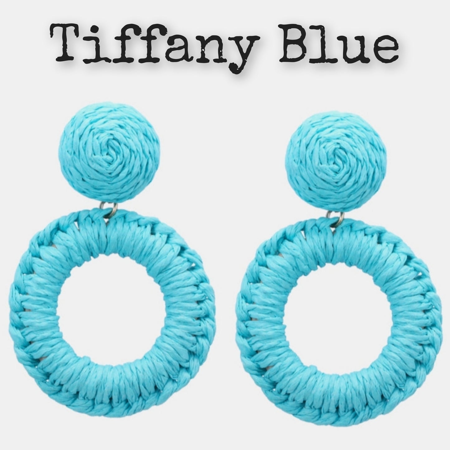 Bold Raffia Grass Round Dangle Earrings Jewelry (10 colors Available)