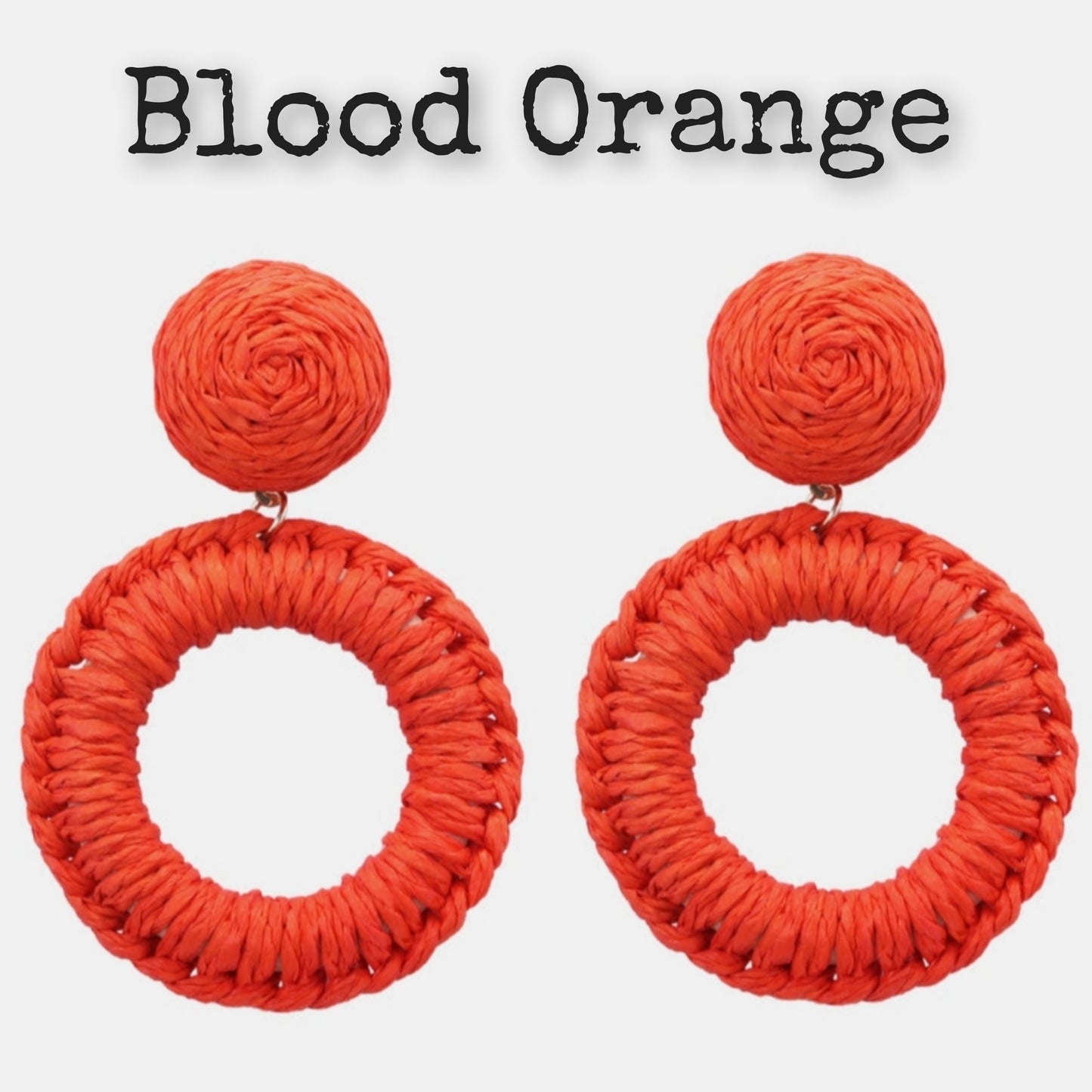 Bold Raffia Grass Round Dangle Earrings Jewelry (10 colors Available)