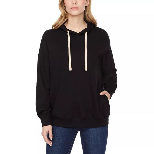 Buffalo David Bitton Women's Long Sleeve Sweatshirt Pullover Drawstring Hoodie Pockets Black