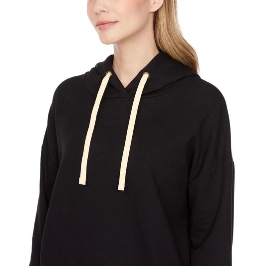 Buffalo David Bitton Women's Long Sleeve Sweatshirt Pullover Drawstring Hoodie Pockets Black