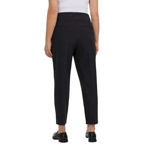 KIRKLAND Women's 4-Way Stretch Pull-on Elastic Waist Ankle Pants 27" Inseam Black