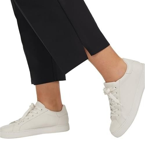 KIRKLAND Women's 4-Way Stretch Pull-on Elastic Waist Ankle Pants 27" Inseam Black