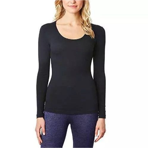 32 Degrees Heat 2 Pack Women Lightweight Long Sleeve Base Layer Shirt Black Top