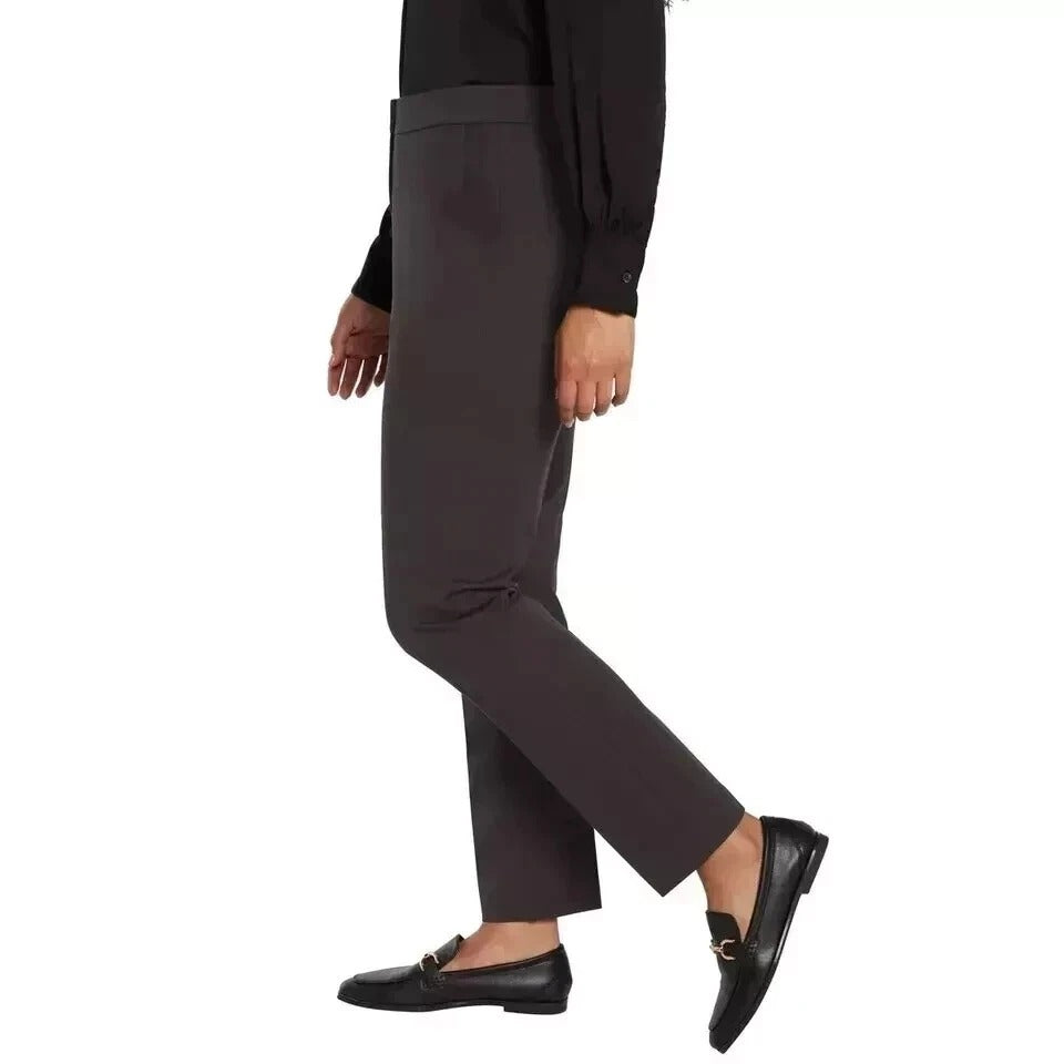 Banana Republic Women's Trousers Straight Leg Ponte Pants Flat Front Slacks Brown