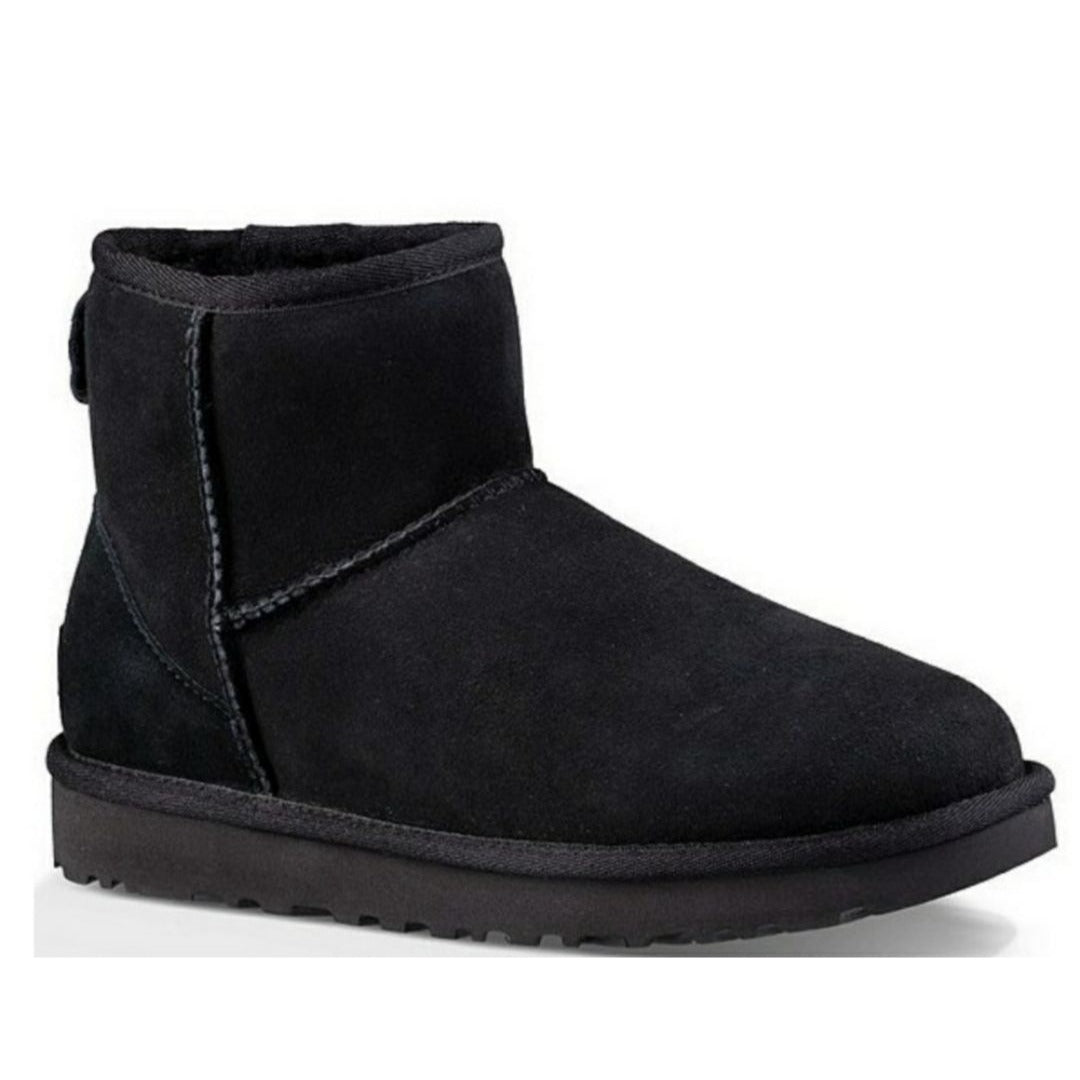 UGG Boots Woman Classic Mini II Genuine Fur Suede Sheepskin Luxury Black Shoes