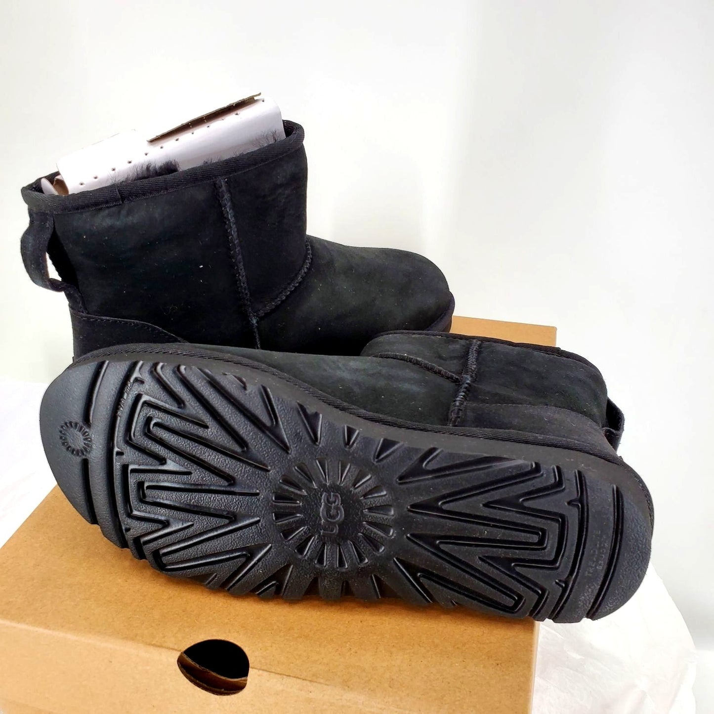 UGG Boots Woman Classic Mini II Genuine Fur Suede Sheepskin Luxury Black Shoes