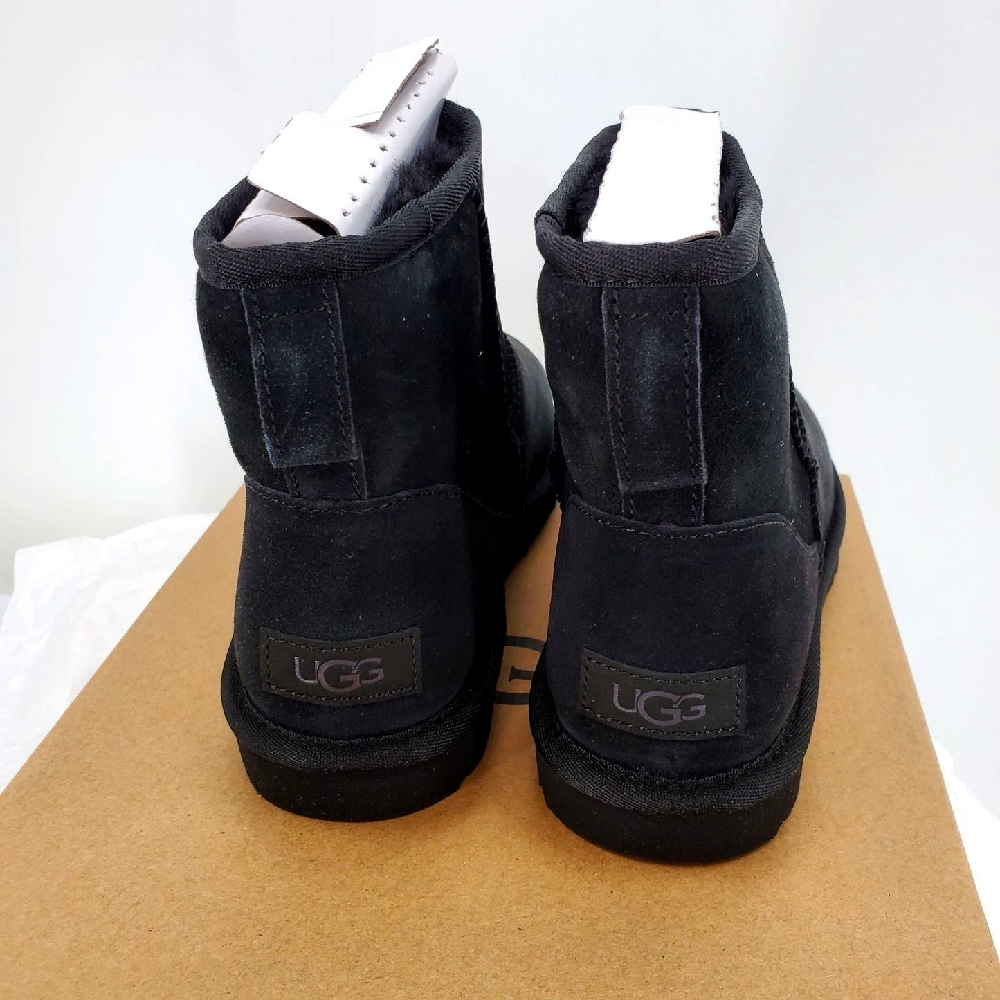 UGG Boots Woman Classic Mini II Genuine Fur Suede Sheepskin Luxury Black Shoes