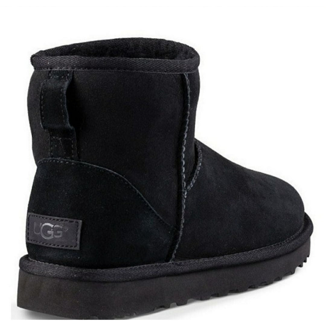 UGG Boots Woman Classic Mini II Genuine Fur Suede Sheepskin Luxury Black Shoes