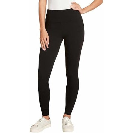 Max & Mia Womens High Waist Legging Stretch Pants No-show French Terry Black