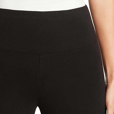 Max & Mia Womens High Waist Legging Stretch Pants No-show French Terry Black
