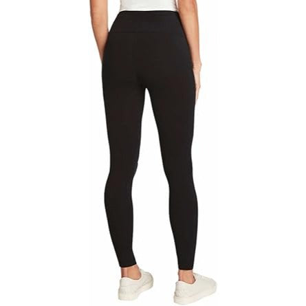 Max & Mia Womens High Waist Legging Stretch Pants No-show French Terry Black