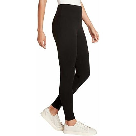 Max & Mia Womens High Waist Legging Stretch Pants No-show French Terry Black
