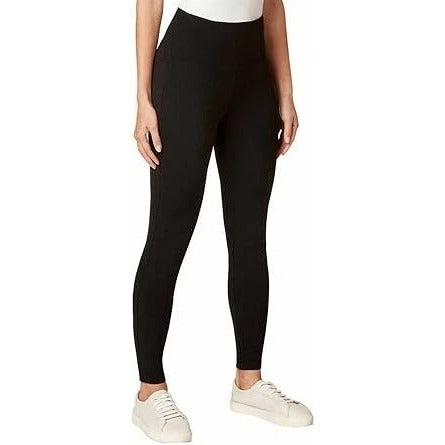 Max & Mia Womens High Waist Legging Stretch Pants No-show French Terry Black