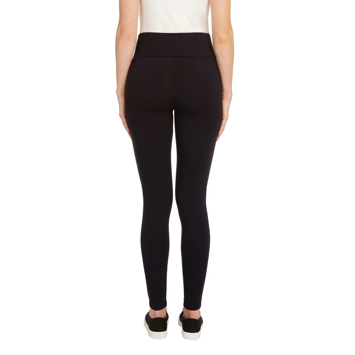 Max & Mia Womens High Waist Legging Stretch Pants No-show French Terry Black