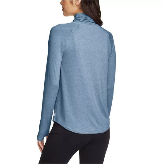 Eddie Bauer Active Funnel Neck UPF 50 Sun Protection Top Athletic Kangaroo Pocket Shirt