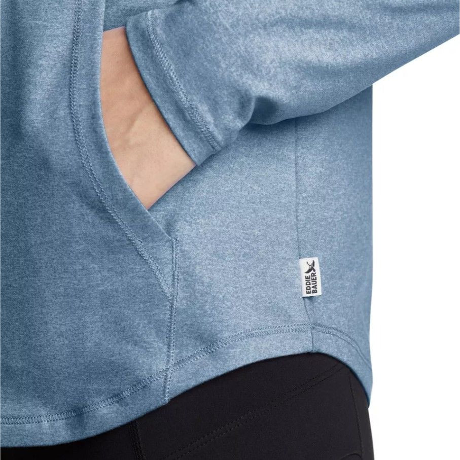 Eddie Bauer Active Funnel Neck UPF 50 Sun Protection Top Athletic Kangaroo Pocket Shirt
