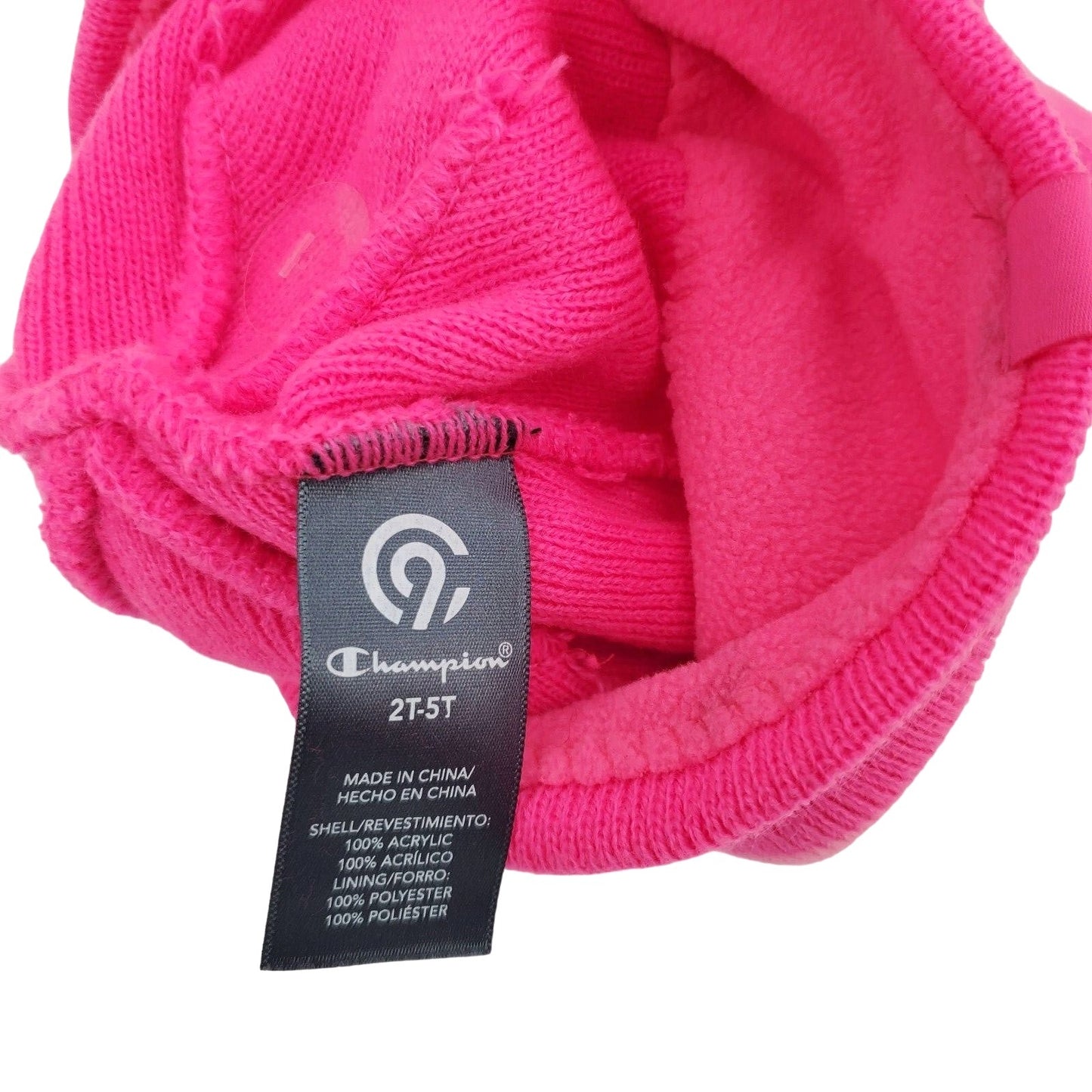 Champion Kids Matching Set Girls Beanie Mittens Knit Pink Outdoor Winter Snow