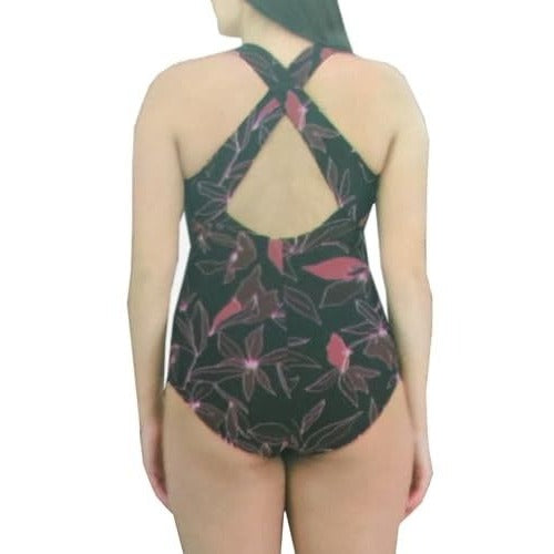 Eddie Bauer Swimwear Ruched Shaping Bathing Suit UV UPF50 One Piece Swimsuit Cross Back