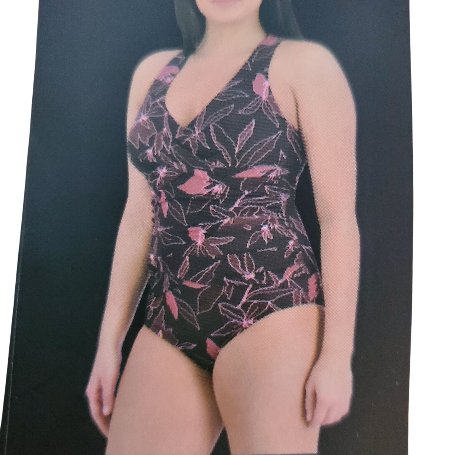 Eddie Bauer Swimwear Ruched Shaping Bathing Suit UV UPF50 One Piece Swimsuit Cross Back