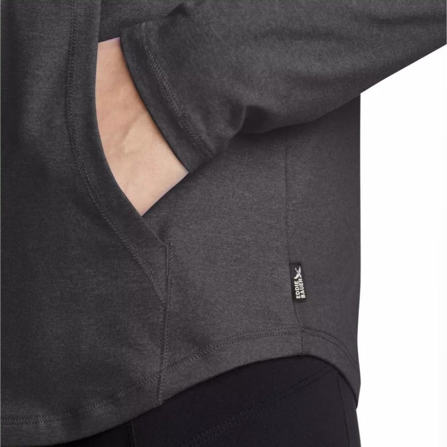 Eddie Bauer Active Funnel Neck UPF 50 Sun Protection Top Athletic Kangaroo Pocket Shirt