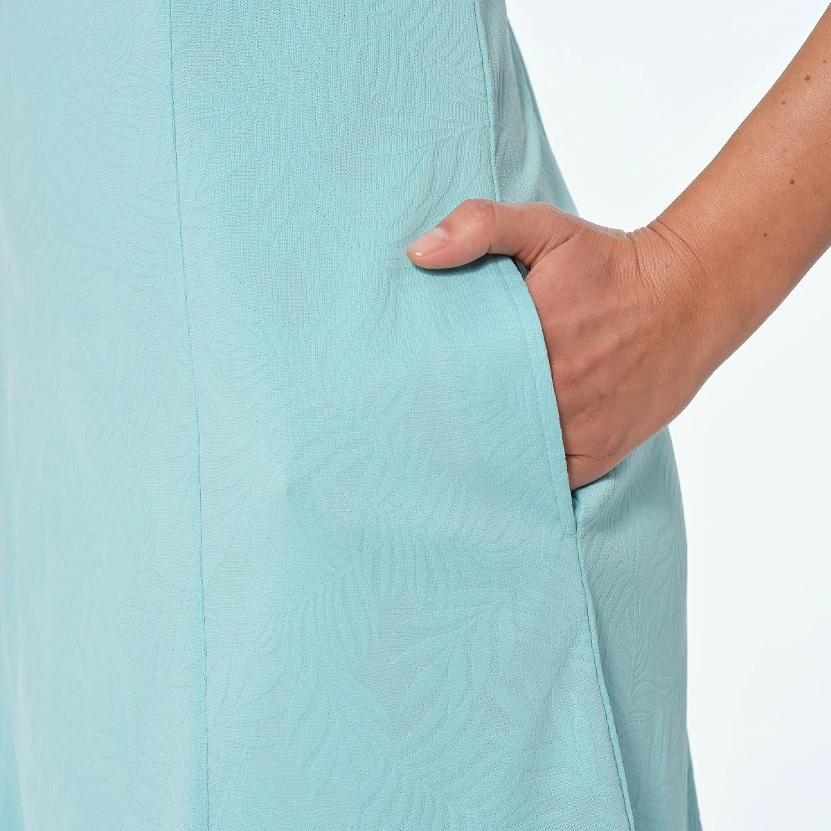 Greg Norman Dress Sporty Mini Sleeveless Palm Texture Preppy Athleisure Collar