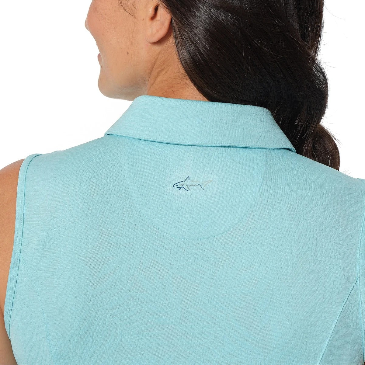Greg Norman Dress Sporty Mini Sleeveless Palm Texture Preppy Athleisure Collar